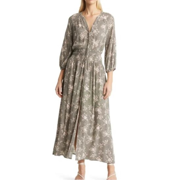 Caslon Green Printed Three Quarter Sleeve Maxi Dress Size XXL Casual - Picture 1 of 10